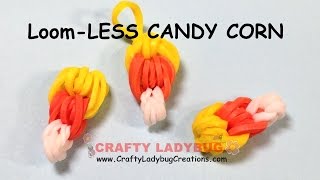 Rainbow LoomLESS EASY CANDY CORN CHARM HALLOWEEN Series Tutorials by Crafty LadybugHow to [upl. by Uzzia]