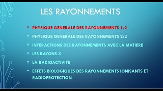 Physique Générale Des Rayonnements 12 [upl. by Eiramanitsirhc]