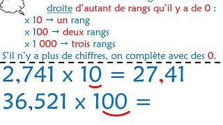 Calcul mental  Multiplier un décimal par 10 100 1 000mp4 [upl. by Maxantia470]