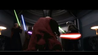 Mace Windu Vs Palpatine Darth Sidious Leg PTBR English Dub 1080p [upl. by Ylremik]