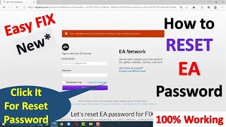 How to Reset EA Password  Recover EA Account Password Easy FIX [upl. by Gerrilee]