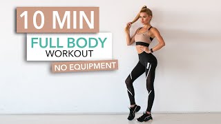 10 MIN FULL BODY WORKOUT  No Equipment  Pamela Reif [upl. by Zorana]