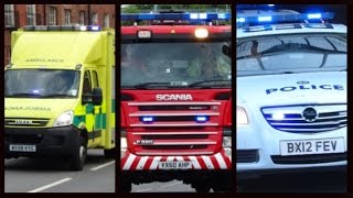 Fire Engines Police Cars and Ambulances responding  Compilation 14 [upl. by Einre]