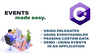 Events in CNet made easy  Using Delegates  Using EventHandler Passing Custom Data Codelligent [upl. by Hcirdeirf]