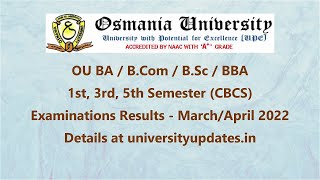 Osmania University Degree Results 2022  1st 3rd amp 5th Sem Results MarchApril 2022 Results [upl. by Laertnom943]