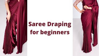 Nivi Drape  How to wear Saree for Beginners  Easy Saree Draping Tutorial  Tia Bhuva [upl. by Cyrillus520]