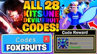 ALL 28 FREE KITSUNE FRUIT CODES IN BLOX FRUITS Roblox [upl. by Esdnil922]