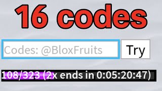 ALL 16 DOUBLE xp codes in 1 minute Blox Fruits [upl. by Notselrahc]