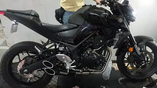 Yamaha MT03 2020 with Toce Razor Tip Full System Exhaust [upl. by Samala]