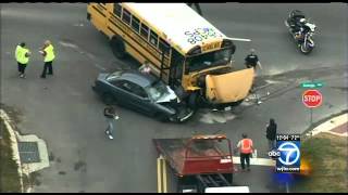 5 hurt in Montgomery County school bus crash [upl. by Eilyak]