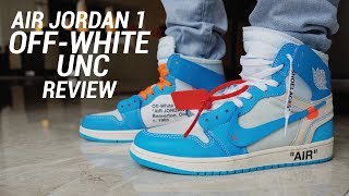 OFF WHITE AIR JORDAN 1 UNC REVIEW [upl. by Ddat]