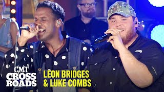 Leon Bridges amp Luke Combs Perform “Beyond”  CMT Crossroads [upl. by Ytirehc]