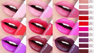 MAYBELLINE SUPER STAY MATTE INK LIQUID LIPSTICK  SWATCHES amp REVIEW [upl. by Chap]