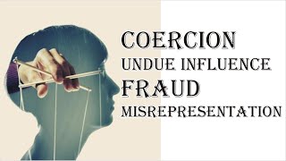 Coercion Undue Influence Fraud Misrepresentation  Indian Contract Act 1872  Law Guru [upl. by Aehsal681]