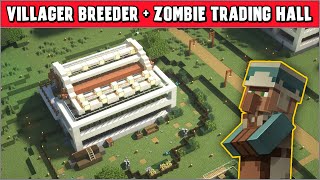 118 117 116 Infinite Villager Breeder amp Zombie Trading Hall COMBO Easy Tutorial Efficient Cheap [upl. by Eillen]