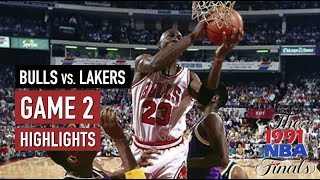 Throwback NBA Finals 1991 Chicago Bulls vs LA Lakers Game 2  The Move Jordan 33 Full Highlights HD [upl. by Hterag]