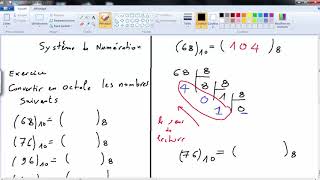 Exercice 4  Système de Numération convertir décimal en octal [upl. by Irrac]