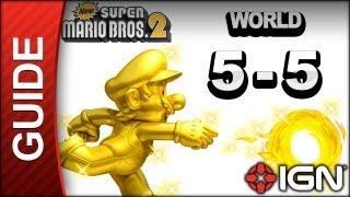 New Super Mario Bros 2  Star Coin Guide  World 55  Walkthrough [upl. by Azeret789]