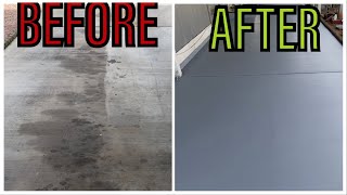 Painting And Sealing A Concrete Driveway Floor  Easy Step By Step [upl. by Pirozzo]