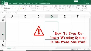 How To Type Or Insert Warning Symbol In Ms Word And Excel [upl. by Hackathorn]