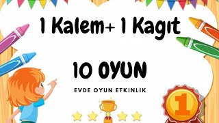 1 KAĞIT 1 KALEM 10 OYUN  EVDE OYUN EVDE ETKİNLİK Sıkılınca Yapılabilecek Şeyler [upl. by Coop349]