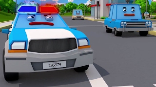 COMPILATION de La Voiture de police Voitures Dessin animé éducatif en 3D [upl. by Einnaej887]