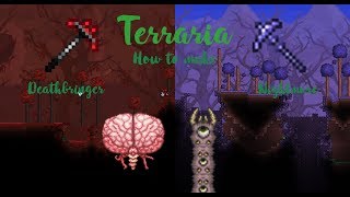 Terraria How to Make the Crimson  Corruption Pickaxe [upl. by Alul]