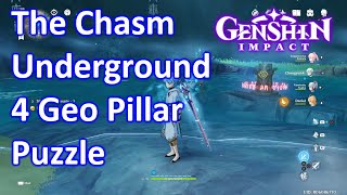 The Chasm Underground 4 Geo Pillar Puzzle Genshin Impact [upl. by Neelehtak]