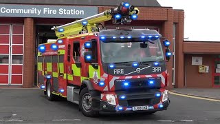 TWO TONES AND RUMBLER Emergency One Scorpion And Water Ladder Turnout From Salford Fire Station [upl. by Ervin589]