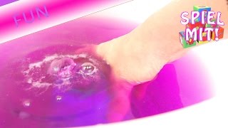 Kleine Naturkatastrophe in der Badewanne – Tinti Zaubervulkan Badespaß Vulkanausbruch in Lila [upl. by Davena]