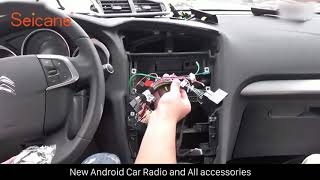 How to remove and upgrade radio to the 121 inch Android GPS Car Radio for Citroen C4L Installation [upl. by Mclaughlin]