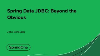 Spring Data JDBC Beyond the Obvious [upl. by Erl]