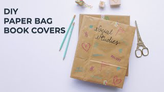 DIY Paper Bag Book Covers [upl. by Amoritta721]