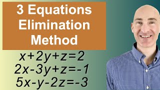 Solving Systems of 3 Equations Elimination [upl. by Mines439]