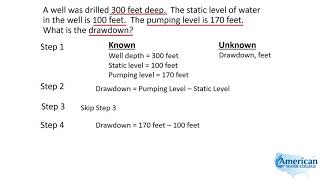 Well Drawdown  Texas Class D Water Math [upl. by Teece]