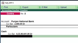 Contra voucher entry in tally erp9 [upl. by Nireves740]