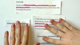 Prüfung der Tatbestandsmerkmale der Körperverletzung im juristischen Gutachten [upl. by Acissj920]