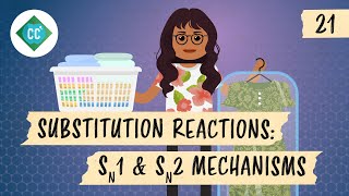 Substitution Reactions  SN1 and SN2 Mechanisms Crash Course Organic Chemistry 21 [upl. by Clo]