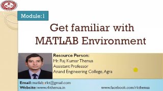 Lecture2 Get familiar with MATLAB Environment HindiUrdu [upl. by Jaine]