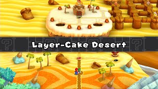 New Super Mario Bros U Deluxe  Layer Cake Desert  All Star Coins and Secret Exits [upl. by Goldwin235]