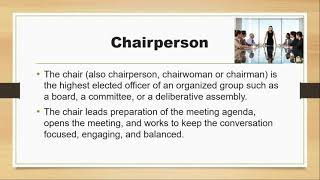 Chairperson of the meeting [upl. by Anelrihs]