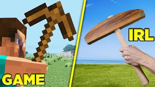 Can Minecrafts Wood Pickaxe REALLY Break Stone [upl. by Handel556]