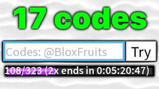 ALL 17 DOUBLE xp codes in 69 seconds Blox Fruits [upl. by Urana708]