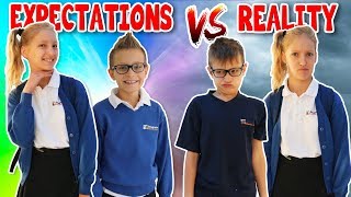 School Morning Routine EXPECTATIONS vs REALITY [upl. by Kcired]