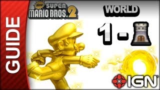 New Super Mario Bros 2  Star Coin Guide  World 1Tower  Walkthrough [upl. by Dukey]