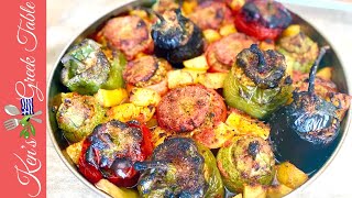 Stuffed Peppers and Eggplants  Low Carb Gemista Recipe  Ken Panagopoulos [upl. by Py]