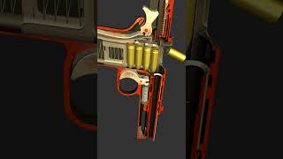 Steyr M1912 SemiAutomatic Pistol in 3D animation [upl. by Beret]