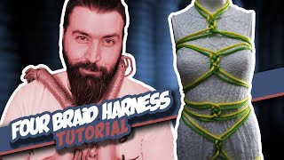 Four Braid Harness Tutorial Self Tie pt3 [upl. by Ranitta52]