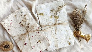 how to make handmade paper • DIY tutorial papercraft [upl. by Eirovi]