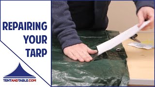 How to Repair a Torn Tarp  How to Use Tarp Repair Tape [upl. by Kcirted44]